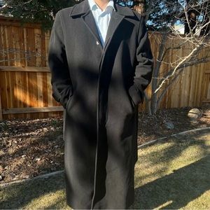 Cashmere Wool Men's Coat Jacket Long Formal Large